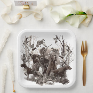 German Shorthaired Pointers (GSP) Paper Plates