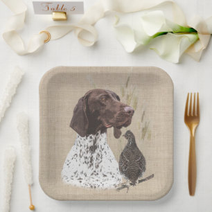 German Shorthaired Pointers (GSP) Paper Plates