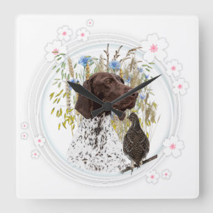German Shorthaired Pointers (GSP) Square Wall Clock