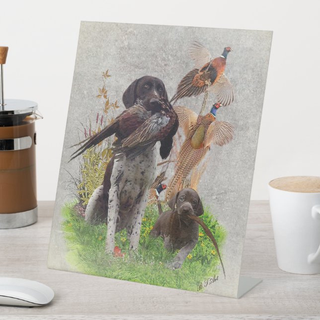 German Shorthaired Pointers (GSP) Wooden Box Sign (In SItu)