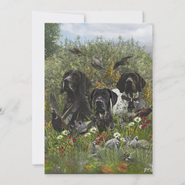 German Shorthaired Pointers   Invitation (Front)