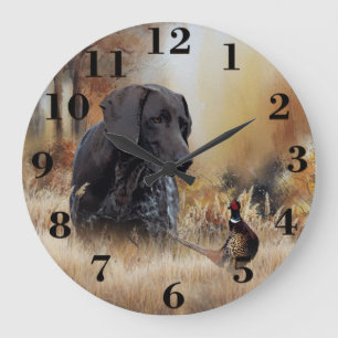 German Shorthaired Pointers Large Clock