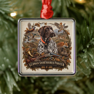German Shorthaired Pointers  Metal Tree Decoration