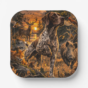German Shorthaired Pointers  Paper Plate