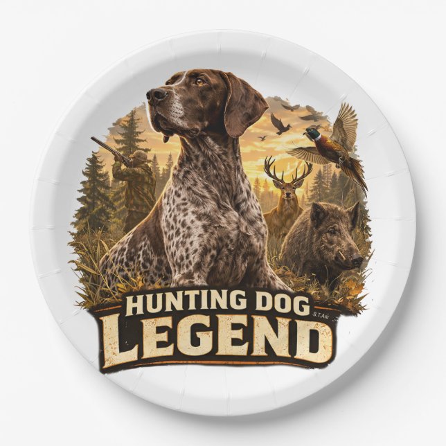 German Shorthaired Pointers  Paper Plate (Front)
