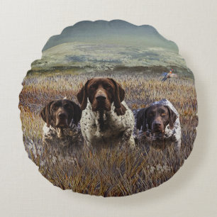 German Shorthaired Pointers Round Cushion