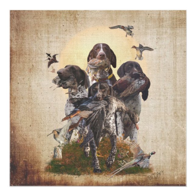 German Shorthaired Pointers  Tapestry Poster Canva (Front)