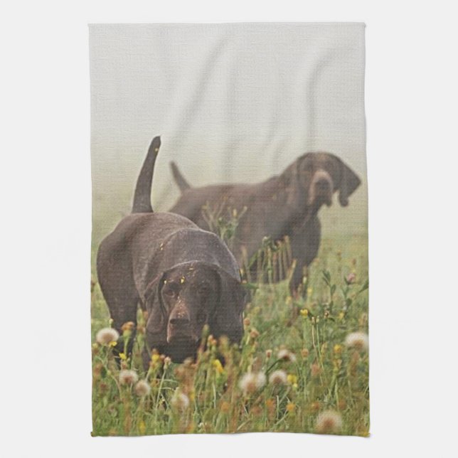 German Shorthaired Pointers  Tea Towel (Vertical)