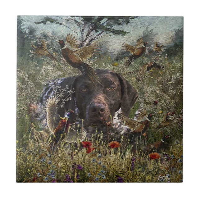 German Shorthaired Pointers Tile (Front)