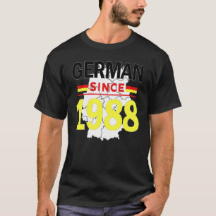 German Since 1988 Heritage Germay Flag Pride Veter T-Shirt