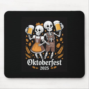 German Skeleton Halloween Lederhosen Funny 2025 Mouse Pad