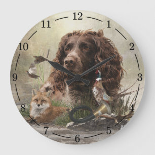 German Spaniel, Wachtelhund     Large Clock