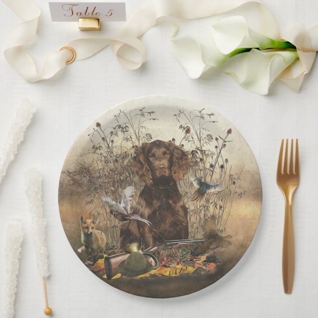 German Spaniel, Wachtelhund        Paper Plate (Wedding)