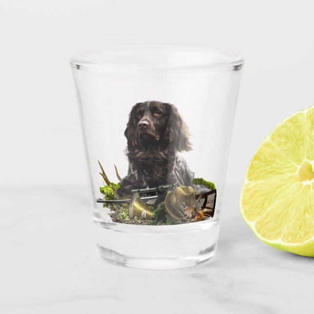 German Spaniel, Wachtelhund Shot Glass (Front)
