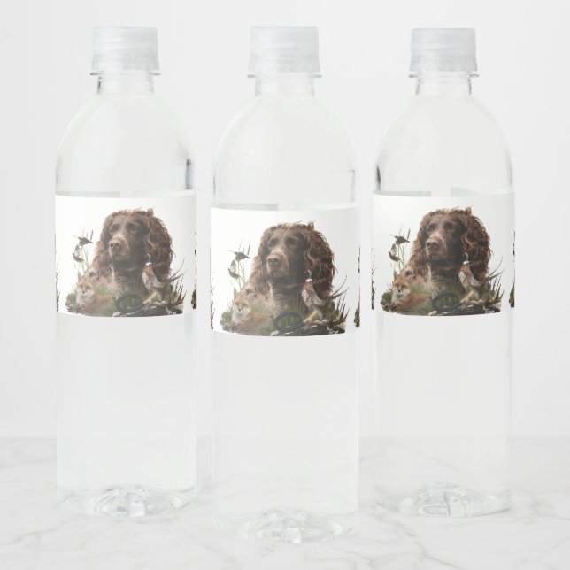 German Spaniel, Wachtelhund     Water Bottle Label (Bottles)