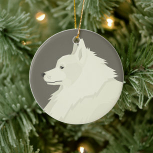 German Spitz Ceramic Tree Decoration