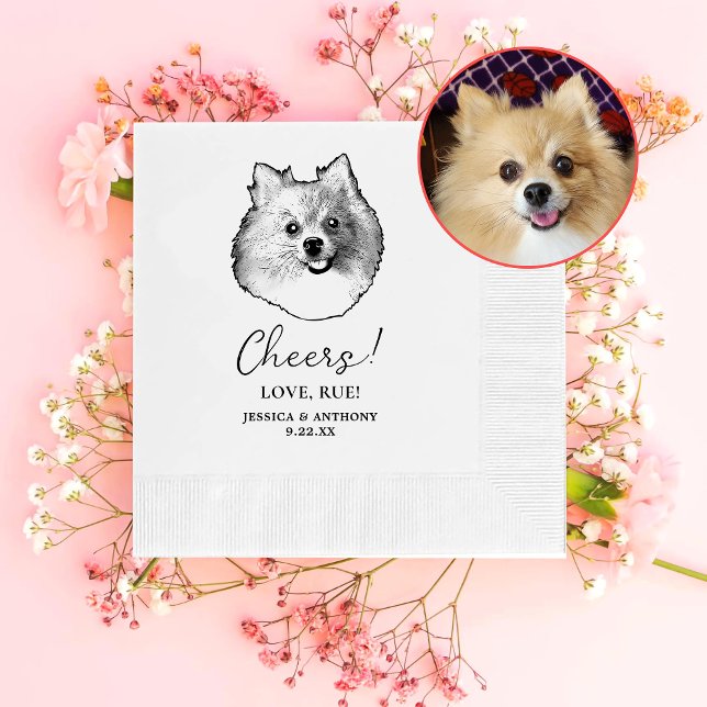 German Spitz Dog Personalised Cheers Napkins (Creator Uploaded)