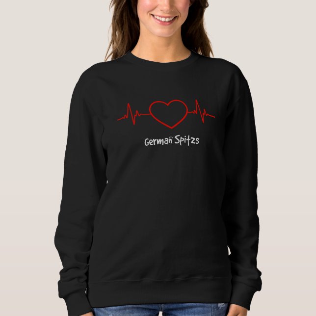 German Spitz Heartbeat Love My Dog Sweatshirt (Front)