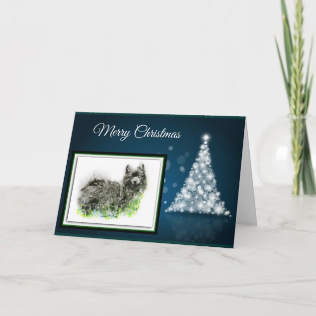 German Spitz Holiday Card (Front)