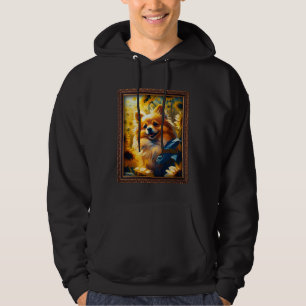 German Spitz Painting Sunflower Flower Mom Women F Hoodie