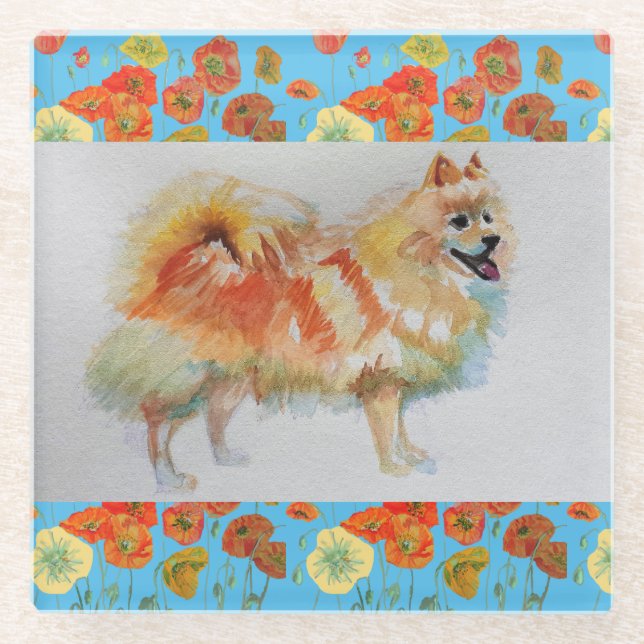 German Spitz Pomeranian dog Decor Coaster (Front)