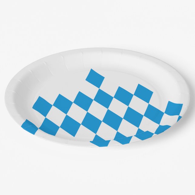 GERMAN STATE OF BAVARIA Flag Colours Paper Plate (Angled)