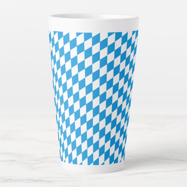 German State Of Bavaria - Flag Colours Pattern Latte Mug (Front)