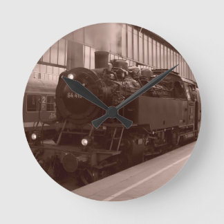 German Steam Locomotive Round Clock