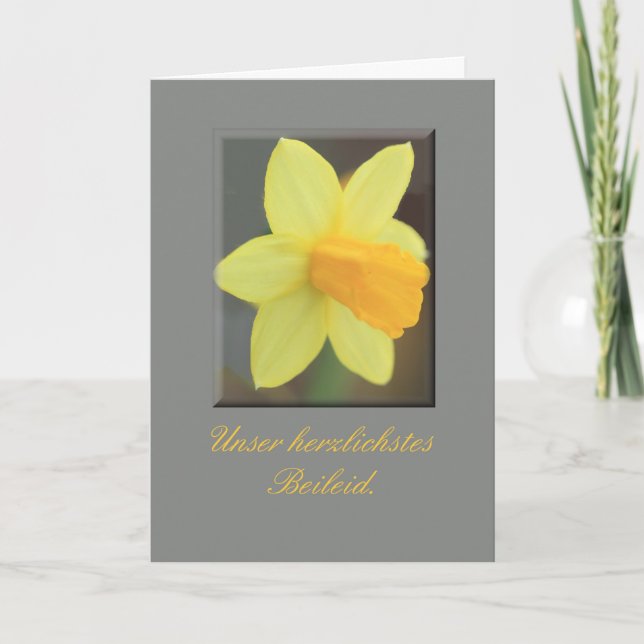 German Sympathy Yellow daffodil Card (Front)