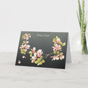 German Thank you card with pretty pink Magnolia