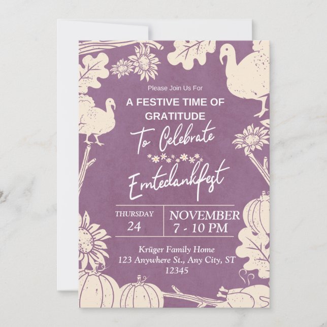 german thanksgiving invitation (Front)