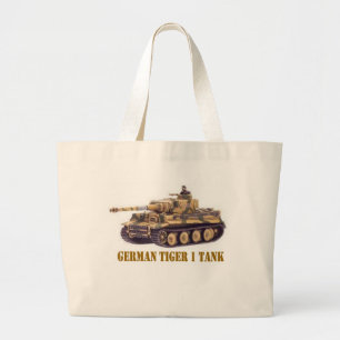 GERMAN TIGER 1 TANK LARGE TOTE BAG