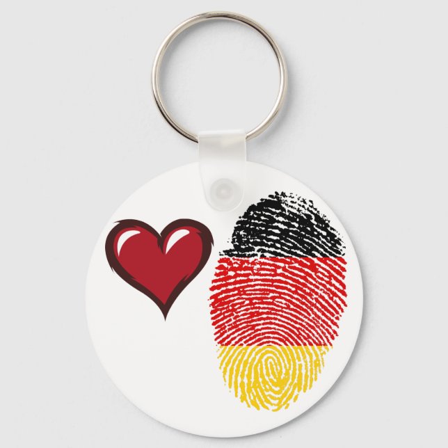German touch fingerprint flag key ring (Front)