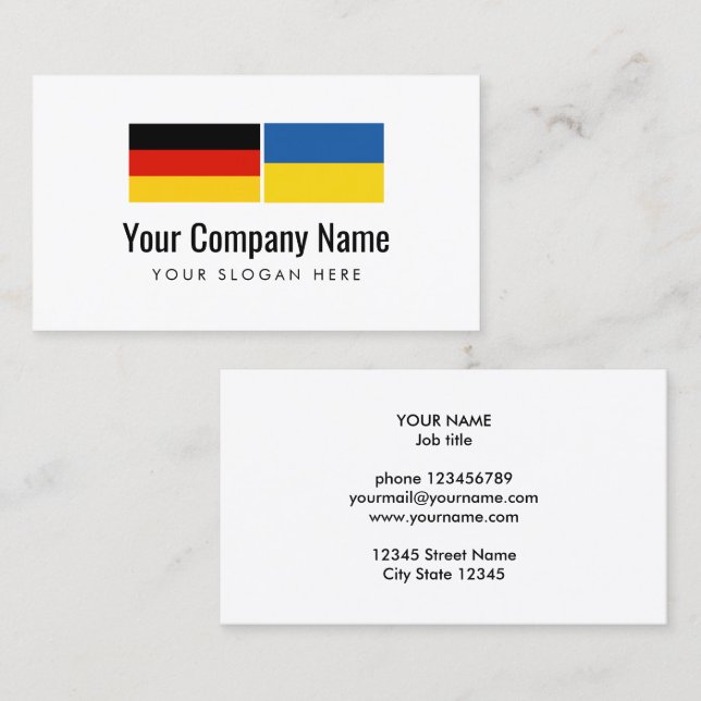 German Ukrainian translation service translator Business Card (Front/Back)