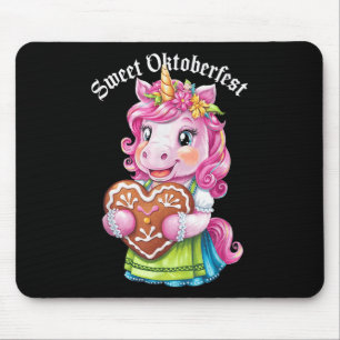 German Unicorn Drindl Funny Kids Sweet Mouse Pad