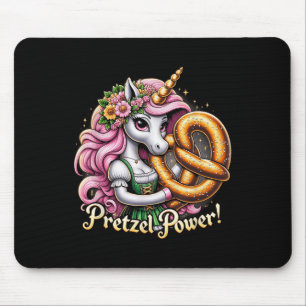 German Unicorn Drindl Pretzel Power Funny Kids  Mouse Pad