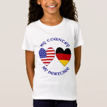 German USA Flag Hearts Country Heritage Girl's