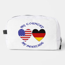 German USA Hearts Flags Country Heritage Accessory