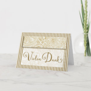 German Vielen Dank Thank You Golden Vintage Style Card