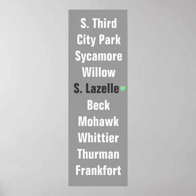 German Village Street List Poster (Front)