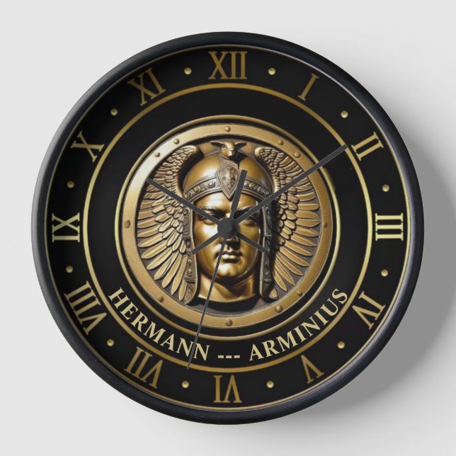 German Warlord Hermann - General Arminius Designer Clock (Front)