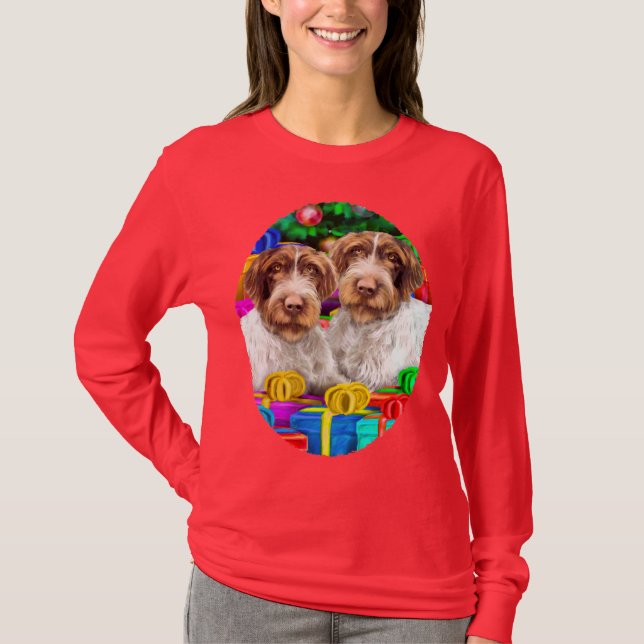 German WH Pointer Open Gifts Christmas T-Shirt (Front)