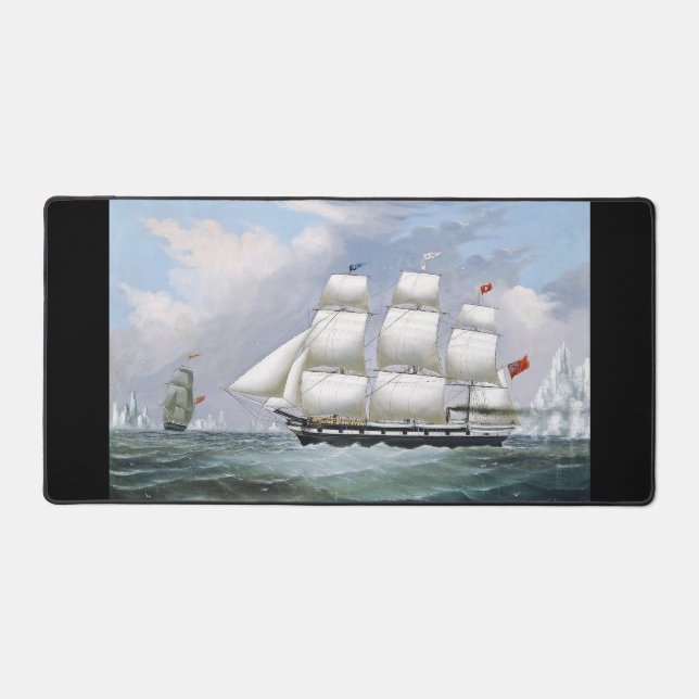 German Whaling Ships Diana & Anne 1800's Desk Mat (Front)