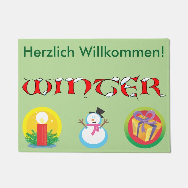 German Winter Welcome Mat (Front)