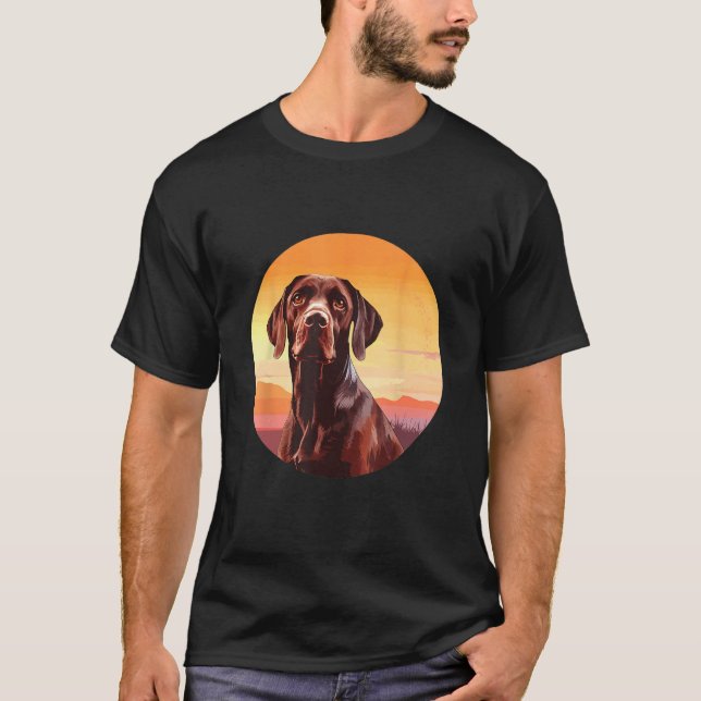 German Wire Hair Dog Cute Dog Breed Design 1 T-Shirt (Front)