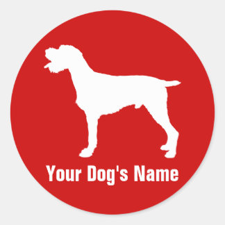 German Wirehaired Pointer ジャーマン・ワイヤーヘアード・ポインター Classic Round Sticker
