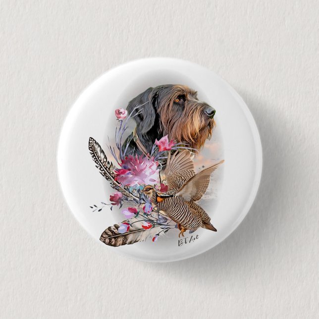 German Wirehaired Pointer    3 Cm Round Badge (Front)