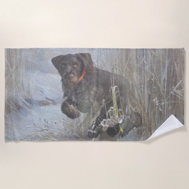  German Wirehaired Pointer Beach Towel (Front)