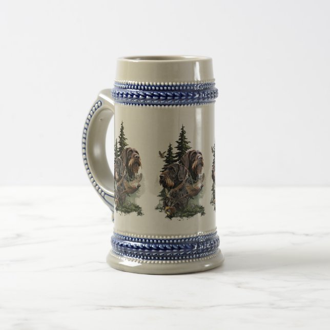 German Wirehaired Pointer Beer Stein (Front Left)