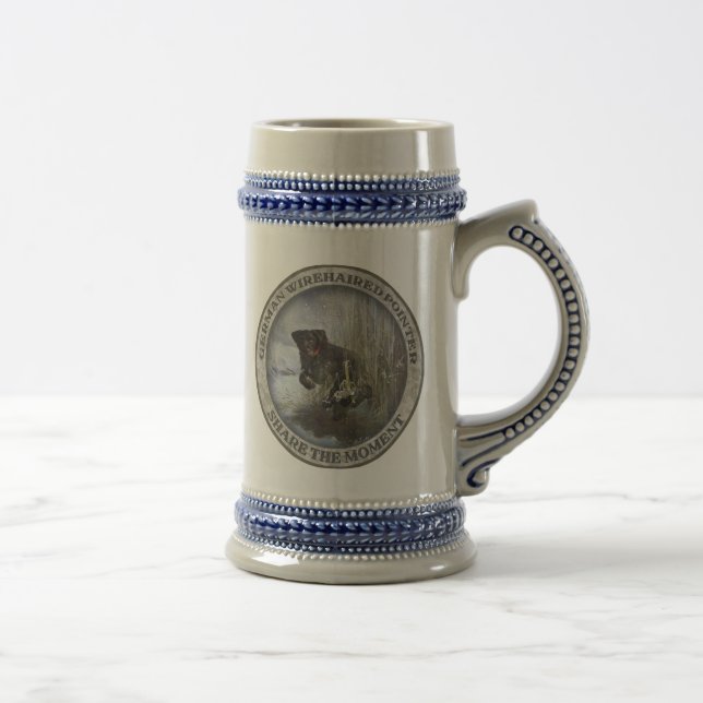  German Wirehaired Pointer Beer Stein (Right)